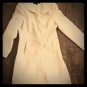 Winter white Kenneth Cole knee length wool coat